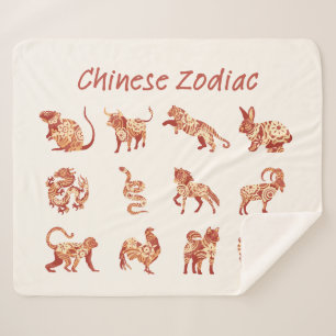 Couverture Sherpa SIGNE Zodiaque Chinois