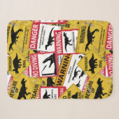 Couverture Sherpa Signes de prudence Dinosaure (Devant (Horizontal))