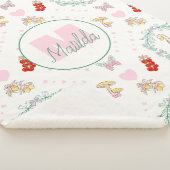 Couverture Sherpa Silencieux Goose Thème Jolie Oie rose Monogramme (3/4)