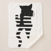 Couverture Sherpa Silhouette de chat noir (Devant)