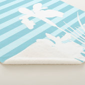 Couverture Sherpa Silhouette des rayures et des fleurs d'Iris (3/4)