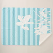 Couverture Sherpa Silhouette des rayures et des fleurs d'Iris (Devant (Horizontal))
