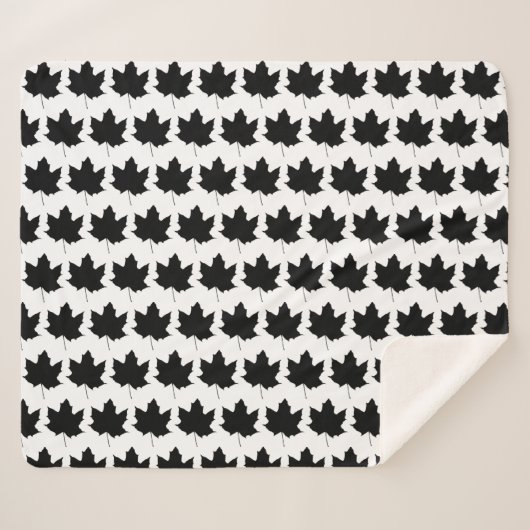 Couverture Sherpa Silhouette d'une feuille d'érable (Devant (Horizontal))