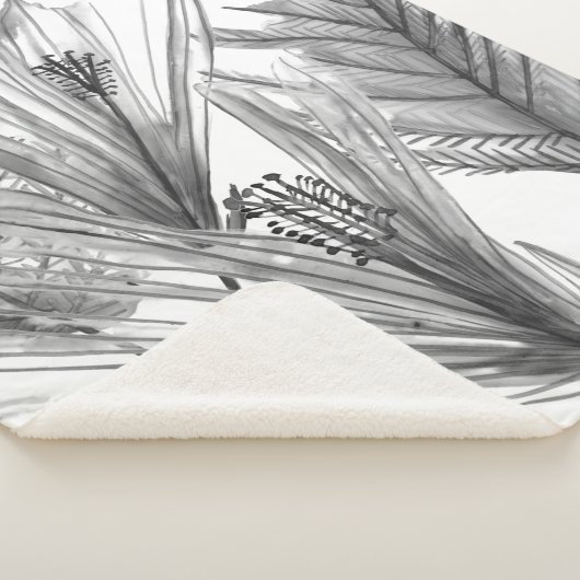 Couverture Sherpa Silhouette florale - Gris (3/4)