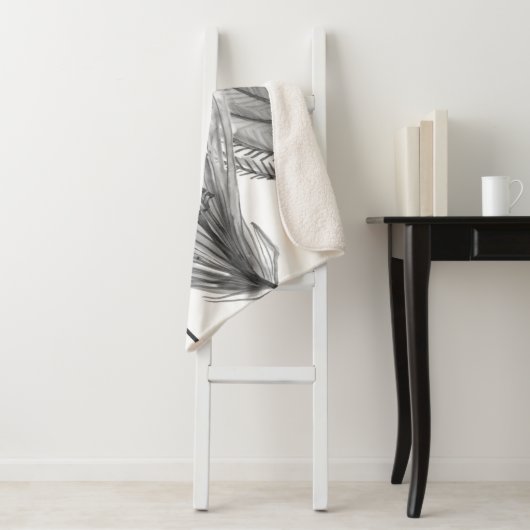 Couverture Sherpa Silhouette florale - Gris (En situation)