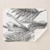 Couverture Sherpa Silhouette florale - Gris (Devant (Horizontal))