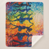 Couverture Sherpa Silhouettes colorées dansant (Devant)