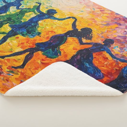 Couverture Sherpa Silhouettes colorées dansant (3/4)