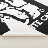 Couverture Sherpa Silhouettes de chaton blanc - Design Feline mignon (3/4)