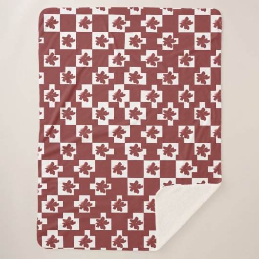 Couverture Sherpa Silhueta de flores em padrão. (Devant)