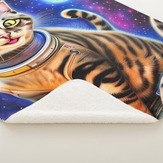 Couverture Sherpa Silly Cat in Space World Mème (3/4)