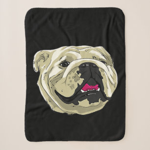 Couverture Sherpa Silly Happy English British Bulldog Premium