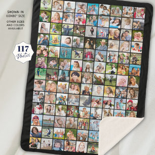 Couverture Sherpa Simple 117 Carré Photo Collage couleur personnalis