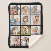 Couverture Sherpa Simple 12 Picture Family Friends Pets Collage (Devant)