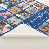 Couverture Sherpa Simple 25 Photo Collage Quote Family Name Blue (3/4)