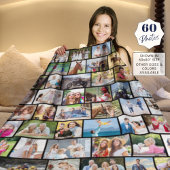 Couverture Sherpa Simple 60 photo à plusieurs formes Collage de votr