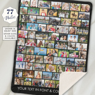 Couverture Sherpa Simple 77 Multiforme Photo Collage de votre couleu