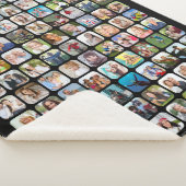 Couverture Sherpa Simple 99 Photo Collage Arrondi Carré Noir (3/4)
