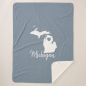 Couverture Sherpa Simple Ardoise Bleue Michigan Accueil Carte de l'É (Devant)