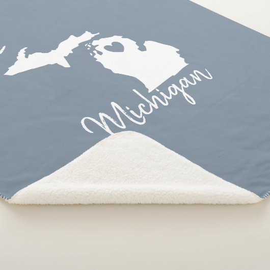 Couverture Sherpa Simple Ardoise Bleue Michigan Accueil Carte de l'É (3/4)