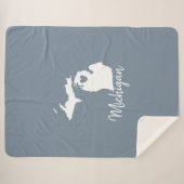 Couverture Sherpa Simple Ardoise Bleue Michigan Accueil Carte de l'É (Devant (Horizontal))