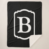 Couverture Sherpa Simple Black and White Framed Monogram (Devant)
