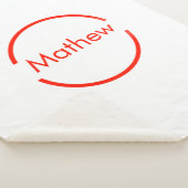 Couverture Sherpa simple cercle rouge ajouter votre nom lettre texte (3/4)