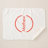 Couverture Sherpa simple cercle rouge ajouter votre nom lettre texte (Devant (Horizontal))