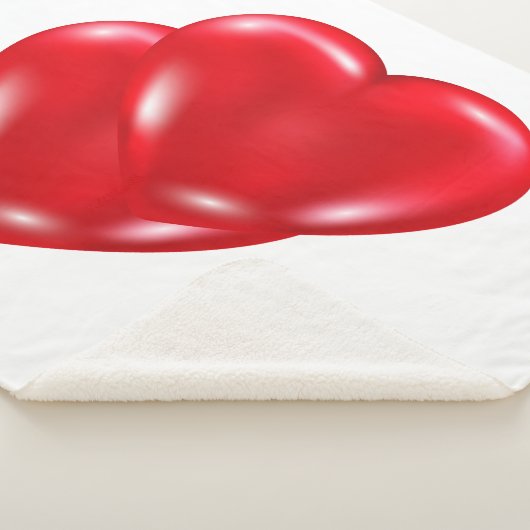Couverture Sherpa Simple coeur rouge sur Heureuse Sainte-Valentin bl (3/4)