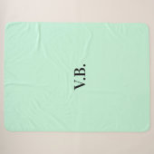 Couverture Sherpa Simple couleur unie ajouter nom texte monogramme (Devant (Horizontal))