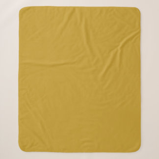 Couverture Sherpa simple couleur unie personnalisée moutarde dorée