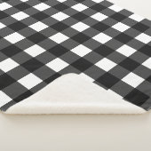 Couverture Sherpa Simple en noir et blanc En vichy (3/4)