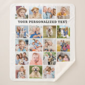 Couverture Sherpa Simple Family 20 Custom Photos Collage Birthday (Devant)