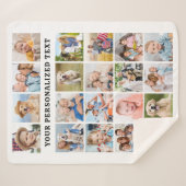 Couverture Sherpa Simple Family 20 Custom Photos Collage Birthday (Devant (Horizontal))