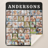 Couverture Sherpa Simple Family Photo Collage Personalized Name (Devant)