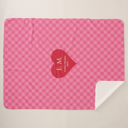 Couverture Sherpa Simple Heart Pattern Love Gift Fleece Blanket (Devant (Horizontal))