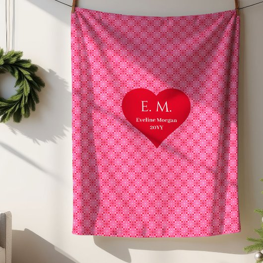 Couverture Sherpa Simple Heart Pattern Love Gift Fleece Blanket