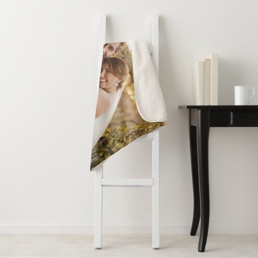 Couverture Sherpa Simple Keepsaké Love Script photo de mariage perso (En situation)