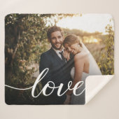 Couverture Sherpa Simple Keepsaké Love Script photo de mariage perso (Devant (Horizontal))