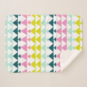 Couverture Sherpa Simple mignon Motif géométrique Pink Mint Chartreu (Devant (Horizontal))