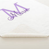 Couverture Sherpa simple minimal add name monogram pink red throw (3/4)