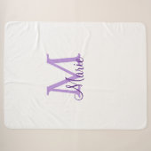 Couverture Sherpa simple minimal add name monogram pink red throw (Devant (Horizontal))
