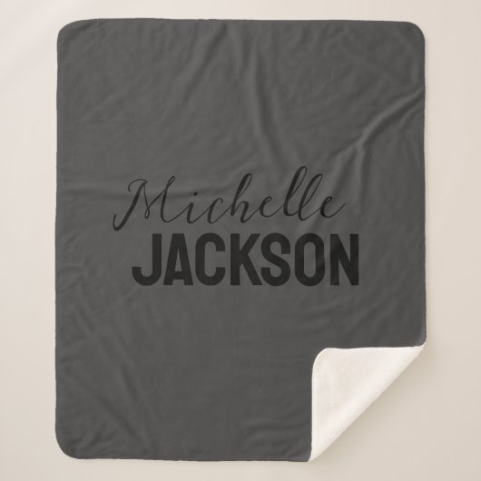 Couverture Sherpa Simple minimaliste Moderne Votre Nom Message (Devant)