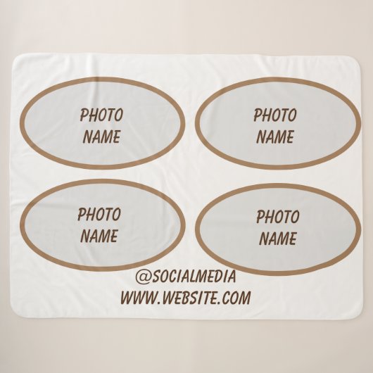 Couverture Sherpa simple minimum ajouter votre texte nom monogramme (Devant (Horizontal))