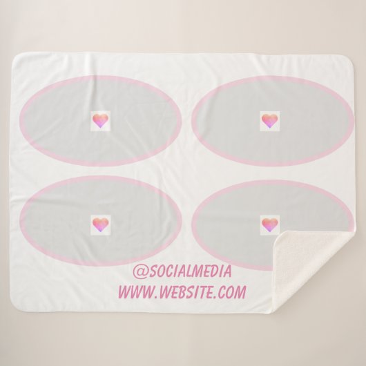 Couverture Sherpa simple minimum ajouter votre texte nom monogramme (Devant (Horizontal))