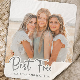 Couverture Sherpa Simple moderne Best Friends Photo personnalisée