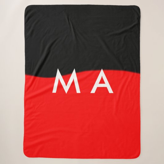 Couverture Sherpa Simple monogramme ajouter votre nom lettre man min (Devant)