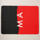 Couverture Sherpa Simple monogramme ajouter votre nom lettre man min (Devant (Horizontal))