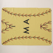Couverture Sherpa Simple monogramme ajouter votre nom lettre man min (Devant (Horizontal))