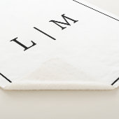 Couverture Sherpa Simple Monogramme classique noir et blanc minimali (3/4)